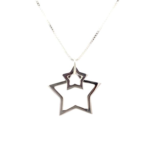Silver Twin Star Necklace - Amanda Claire Design